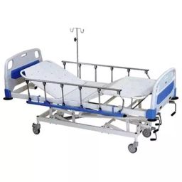 Welltrust 215x90x50 cm Powder Coated CRCA & Mid Steel 5 Functional Manual ICU Bed, WLT-748-10