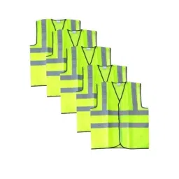 Robustt Safety Jacket Polyster Fabric Green (Pack of 5 Pcs)-image-4