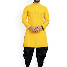 trustous Men Embroidered Regular Sequinned Kurta with Dhoti Pants-picture-34