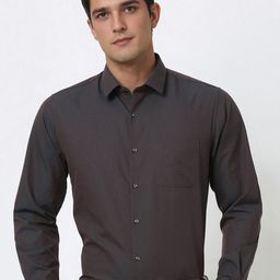 Peter England Men Slim Fit Spread Collar Textured Cotton Formal Shirt-picture-40