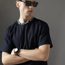 FCUK Men Self Design Oversized T-shirt-image-92