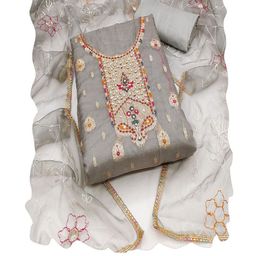 ASISA Embroidered Organza Unstitched Dress Material-image-72