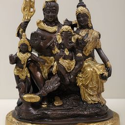 Exotic India Brown & Gold-Toned Shiva Parivaar Religious Idol Showpiece-image-88