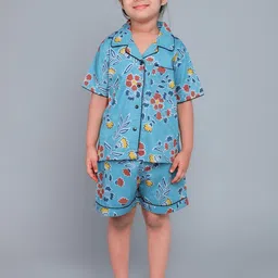 ZACKBEE Kids Printed Lapel Collar Neck Night suit-image-21