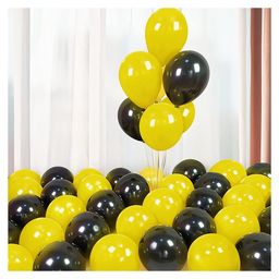 Bubble Trouble Party Balloons For Decoration Black and Yellow - Pack Of 50-10