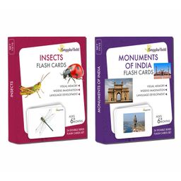 GrapplerTodd Premium Flashcards Combo Pack of 2 Insects & Monuments of India-12