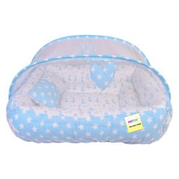 Kwitchy New Born Baby Bedding Set Reversible Mattress with Pillow - Blue-25