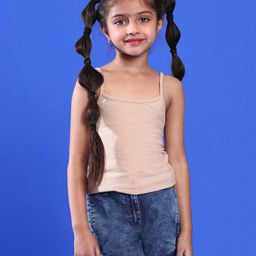 Tales & Stories Lycra Sleeveless Solid Camisole - Beige-picture-21