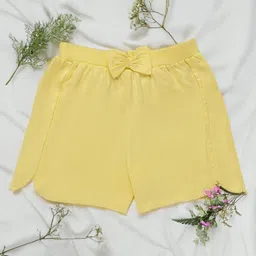 PURPLE UNITED KIDS Bow Applique Detailed Shorts - Lime Yellow-picture-4