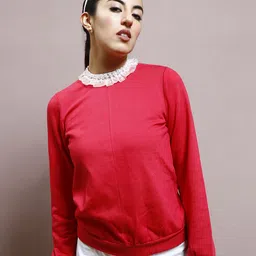 Athena Women Embellished Lace Detailed Sweatshirt-image-92