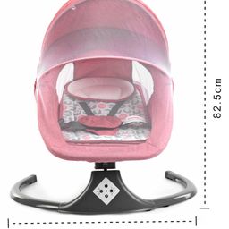 fab n funky Automatic Electric Swing Cradle with Adjustable Swing & Recline Music Mosquito Net & Belt - Pink image 3
