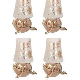 Somil Premium Designer Glass Wall / Night Lamp Elegant & Stylish Dcor Accent for Modern Interiors, color- Golden, White, Size:- 23 X 21 X 31.5 CM-image-70