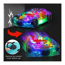 ADKD 360 Degree Bump & Go Rotating Transparent Concept Racing Car Toy With Music And Lights - Multicolour image 4