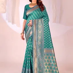 Florence Woven Design Zari Silk Cotton Banarasi Saree-picture-10
