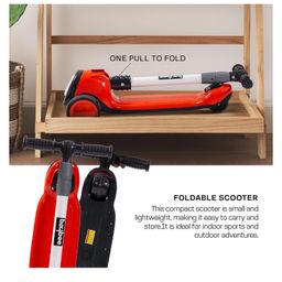 Baybee Dusty 3 Wheel Kids Kick Scooter with Foldable & Height Adjustable Handle Runner Scooter with LED PU Wheels & Music Skate Scooter (Red/Black) image 5