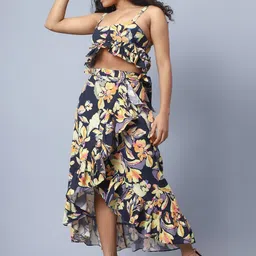 Amagyaa Printed Pure Cotton Top & Skirt Co-Ord Set-image-7