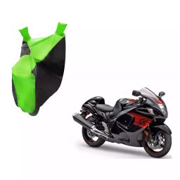 Auto Pearl Waterproof Two Wheeler Cover For Suzuki GSX R1300 Hayabusa (Green & Black)-image-55