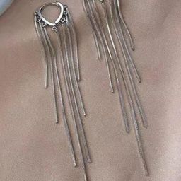 Estailo fashion Silver Plated Contemporary Drop Earrings-image-97