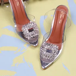 STARTOES Embellished Party Block Mules-14