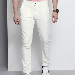 The Indian Garage Co Men White Slim Fit Stretchable Jeans-image-33