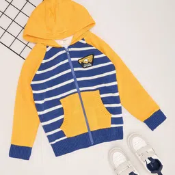 Pantaloons Junior Boys Colourblocked Hooded Front-Open Sweater-picture-36