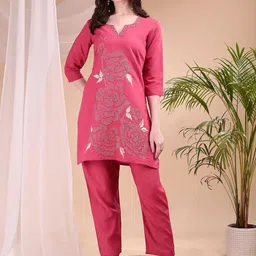 KALINI Embroidered Top With Trousers Co-Ords-image-73
