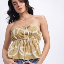 glitchez Bold Moves Geometric Print Off-Shoulder Empire Top-image-67
