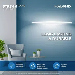 Halonix Streak Square LED Batten Polycarbonate 22 W 6500 K, Cool Day Light (Pack of 2 Pcs) image 5