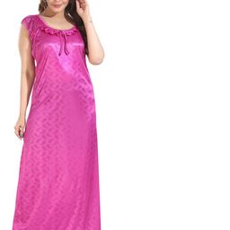 LIFE-TALE Women Pink Satin Nightdress-image-54