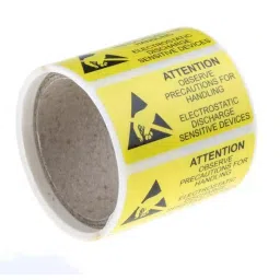 RS PRO Yellow Vinyl ESD Label Attention-Text 50x25 mm, 3643593 (Pack of 100 Piece)-image-44