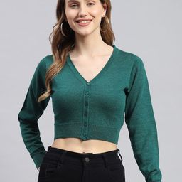 Monte Carlo Women Woollen Crop Cardigan-picture-4