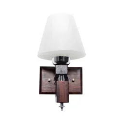 Fos Lighting Martin Wood Tapered Glass Single Wall Light - NewMartin-TaperFrost-WL1-image-71