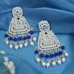 I Jewels Gold-Plated Pearls Beaded Contemporary Chandbali Earrings-64