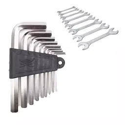 Hillgrove HGCM484M1 Hex Allen Key with 8 Pcs Double Open End Wrench Set Bolt Spanner Tool Allen Key Set-40
