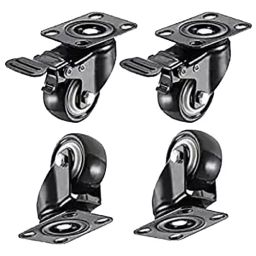 Implemental Castor Wheels With Two Lock 1.5 inch Cast Iron ‎Black for Material Handling (Set of 4)-0