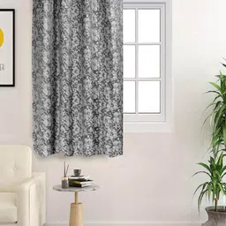 Saral Home Grey Floral Room Darkening Window Curtain-image-57