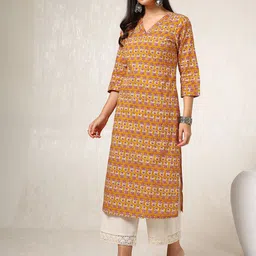 Soch Floral Printed Gotta Patti Cotton Straight Kurta image 2