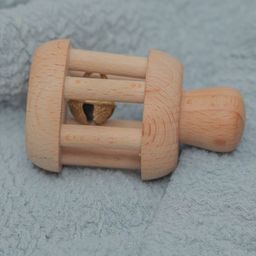 Ariro Neem Wood Bell Rattle - Brown-18