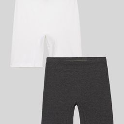 Mackly Pack Of 2 Solid Shorts - Charcoal Melange & White-image-86