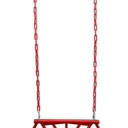 Hop N Play Gym Trapeze Bar Rings with Plastic Coated Chain Swing Set for Kids - Red-22