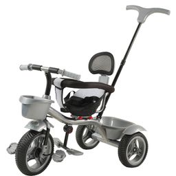 JoyRide Baby Bike Tricycle with Dual Storage Basket And Parental Handle, Footrest, Backrest & Safety Harness for Kids  Boys & Girls Age 2 to 4 Years Tricycle - Silver-21