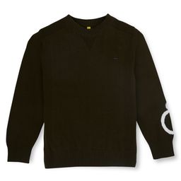 Gini & Jony Woven Full Sleeves Pullover Sweater with Placement Design - Black-image-30