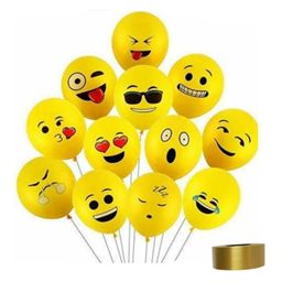 Decor Mantra Emoji Printed Balloons for Birthday Party Decoration and Baby Shower Celebartion - Yellow - Pack of 51-19