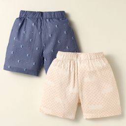 Rikidoos Pack Of 2 Paisley & Abstract Printed Boxers - Blue & Light Peach-image-61