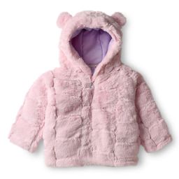 Bonfino Woven Full Sleeves Solid Coloured Fur Hooded Winter Jacket With Ear Applique - Pink-picture-15