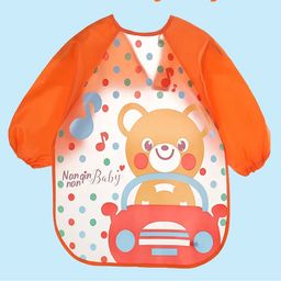 Sparkle Joy Full Sleeves Washable PVC Waterproof Printed Apron/Bibs - Multicolor-8