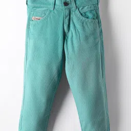 Olio Kids Cotton Woven Full Length Solid Trouser - Olive Green-picture-38