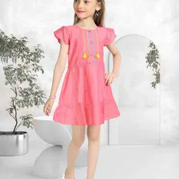 Lei-Chie Floral Embroidered Puff Sleeve A-Line Dress-picture-47