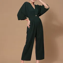KASSUALLY Green Solid Basic Jumpsuit-picture-38