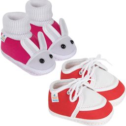 NESKA MODA 12 To 18 Month Non Slip 2 Pair Set Toddler Baby Boy & Girl Soft Cotton Lace Shoe Booties-picture-52